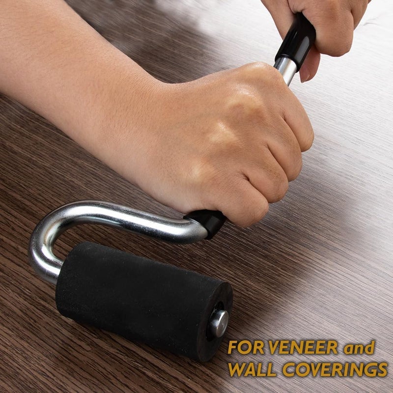 O'SKOOL 12" Edge Banding Roller – Rubber J Roller with Long Handle for Laminate, Veneer, Flooring, and Wall Applications, VAL006 - Image 4